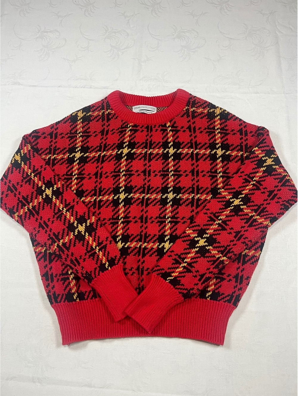 Urban Outfitters Red Plaid Sweater Size Small